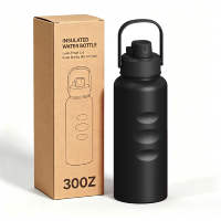 Bouteille d'eau en acier inoxydable à double paroi isolée sous vide, 25 oz et 32 oz, avec 2 couvercles anti-fuite, sans BPA, gourde de sport pour les voyages, la salle de sport et les activités de plein air
