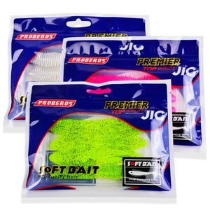 Leurre souple <span class=keywords><strong>le</strong></span> plus vendu, 9 cm, 5 g, en forme de ver à trois queues et feuilles plates, 8 pièces par sachet, 5 couleurs, <span class=keywords><strong>pour</strong></span> la pêche en eau douce (bar, brochet, carpe), sans hameçons - Product Image 6