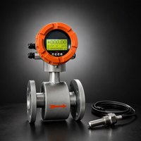 Flowmeter Elektromagnetik Digital RUIJI Akurasi 0.5% Sambungan Flens Baja Tahan Karat untuk Air, Lumpur, Cairan Kimia Model NRLD