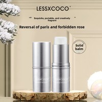 Vente en gros de parfums solides portables LESSXCOCO à 4 senteurs, longue durée, en stick, parfum corporel argenté pour hommes et femmes