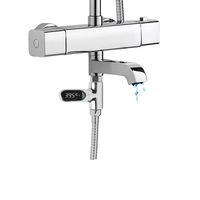 Ensemble d'accessoires de salle de bain personnalisés OEM en ABS moderne Affichage LED Jauge de température d'eau Instruments blancs chauds auto-générateurs