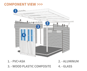 <span class=keywords><strong>Abri</strong></span> <span class=keywords><strong>de</strong></span> <span class=keywords><strong>jardin</strong></span> moderne en WPC, maisonnette en composite bois-plastique écologique, cabane <span class=keywords><strong>de</strong></span> loisirs extérieure pour cour, anti-corrosion, montage facile - Product Image 4