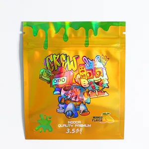 Desain kustom dicetak grosir Anak bau dapat ditutup kembali 3.5 7g 3.5g anti bau makanan permen kue sentuhan lembut tas Mylar