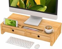 Support pour ordinateur portable en bambou élégant avec structure articulée robuste et détails faits à la main, service OEM ODM, emballage personnalisé