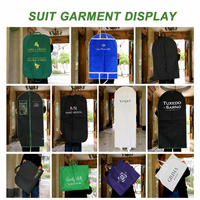 Housse de costume pliable personnalisée en non-tissé avec logo, réutilisable, avec poignée de transport, pour voyage, rangement de vêtements, robes et manteaux