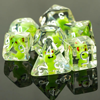 Desain unik 7-die polihedral transparan bebek Dnd cairan inti dadu Resin cairan inti dadu Resin Set untuk papan permainan