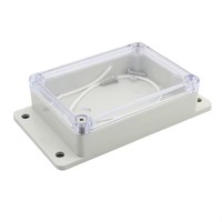 Boîte de jonction rectangulaire en plastique ABS étanche avec couvercle en acrylique transparent et fixation par vis pour câblage électrique extérieur