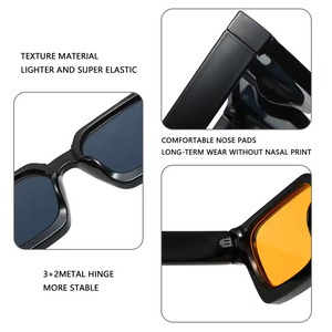 Thời trang sang trọng biểu tượng tùy chỉnh Retro hợp thời trang UV400 kính mát gafas de Sol Shades hình chữ nhật nhỏ kính mát nam nữ - Product Image 4