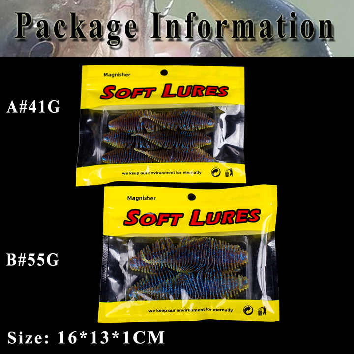 Hot Selling 6pcs/bag 5.5g 4 Pcs 11.5g Raw Silicone Soft Worms Bait Artificial Bass Salty and Fishy Soft Fishing Lures Bait