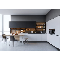 Vente d'usine, armoire de cuisine sur mesure, design haut de gamme, couleur bois, finition laquée blanche