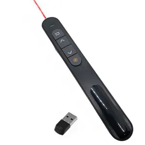 Volume Control PPT Apresentação USB 2.4GHz PowerPoint Pointer Apresentador sem fio Red Laser Page Turning Pen Controle Remoto Mouse