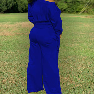 Commercio all'ingrosso della fabbrica primavera autunno inverno sportivo Streetwear vestito felpa e pantaloni larghi larghi pantaloni della tuta da <span class=keywords><strong>donna</strong></span> set - Product Image 4