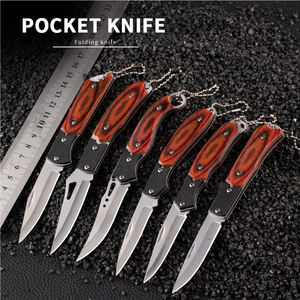 Cuchillo de bolsillo táctico plegable personalizado de acero inoxidable genuino con mango de madera de color Herramienta de mano de bricolaje compatible con OEM - Product Image 3