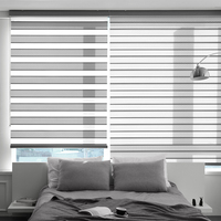 Persianas coreanas CHANGANE Zebra a medida, motorizadas, hechas a mano, de diseño, con control remoto, combinadas día/noche, para ventana, translúcidas, integradas, deslizantes.