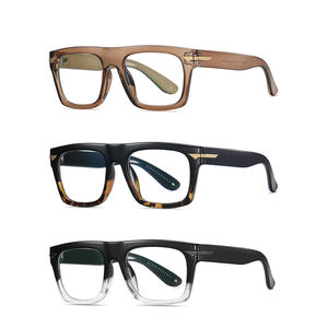 नया आगमन ब्लू लाइट ब्लॉकिंग स्क्वायर फ़्रेम TR90 चश्मा यूनिसेक्स फैशन डिज़ाइनर ऑप्टिकल फ़्रेम पुरुषों के लिए बड़े आकार का चश्मा - Product Image 1