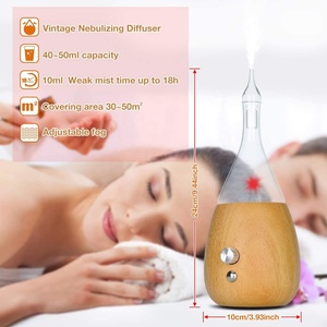 Toptan Tow kontrol susuz cam aromaterapi Nebulizing uçucu yağ difüzör ev SPA için taşınabilir ahşap nebulizatör - Product Image 4