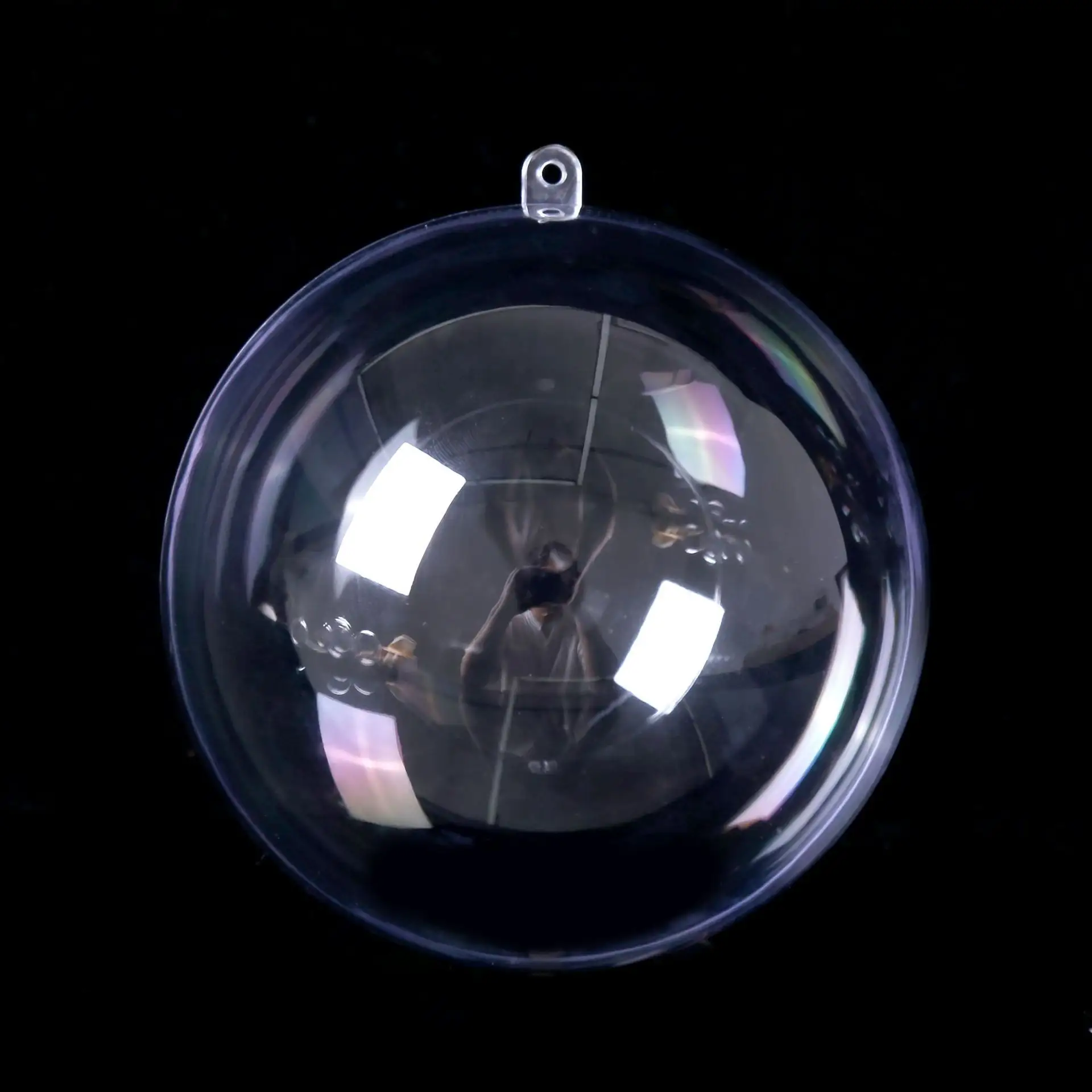 Kişiselleştirilmiş asılı temizle topu özel akrilik plastik noel kristal Xmas yüksek şeffaf top 2-40cm süs