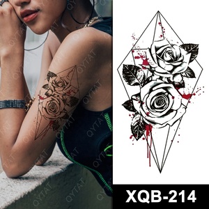 Femmes chinoises belles Sexy Body Art dessins faux transfert d'eau bras manches ventre jambe poitrine temporaire noir tatouage fleurs - Product Image 6