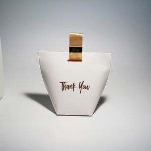 Recycled Materials Kraft Paper Gold Printed White Color Square Shape Wedding Favors Thank You Gift <b>Boxes</b> for <b>Parties</b>-Wholesale - Product Image 3