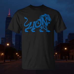 Camiseta Detroit Michigan 313 Area Code Blue Lion - Product Image 1