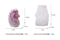 Moule à gâteau en silicone 3D en forme de tête de cheval, qualité alimentaire, haute précision, pour pâtisserie de luxe