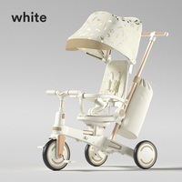 Tricycle bébé multifonctionnel léger avec siège rotatif à 360 degrés, poussette tricycle pliable 9-en-1 pour enfants
