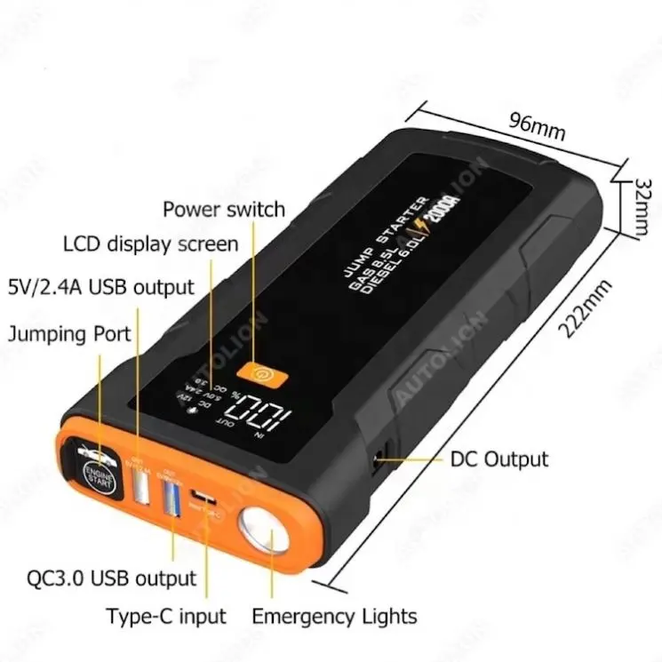 4000A nhảy khởi động xe công cụ khẩn cấp với máy bơm không khí Powerbank jumpstart với LED ánh sáng lốp Inflator OEM nhà máy