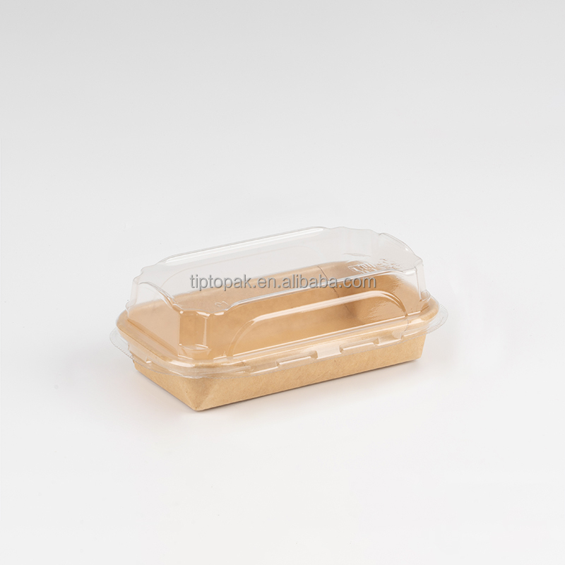 Food Grade Disposable Kraft Paper Plate and Bowl with Lid Waterproof for Serving Sushi Durable Tray for Home or Restaurant Use
