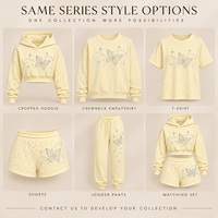 Ensemble assorti personnalisé pour femme avec strass : sweat à capuche court et short à taille élastique – Tenue décontractée