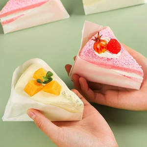 Séparateur de tranches de gâteau, papier de cuisson écologique résistant à la graisse, enduit de PE, pour le pain et les plats basques, bord triangulaire pour l'emballage - Product Image 1