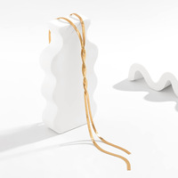 Collier ras du cou torsadé long et minimaliste pour femme, style luxe, design classique, chaîne serpent bicolore