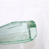 Botella de Agua de Vidrio Vacía de Alta Gama con Forma de Diamante y Tapa, 350ml 500ml 850ml, Nuevo Diseño Lujoso y Único, Transparente