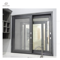 Ventanas corredizas de aluminio con marco Delgado moderno para patio, vista panorámica, fácil de limpiar para sala de estar, ventanas corredizas