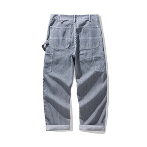 Custom <strong>Men</strong> Denim Railroad <strong>Worker</strong> Pants Multi-Pocket Striped Overalls Work Baggy <strong>Jean</strong> - Product Image 3