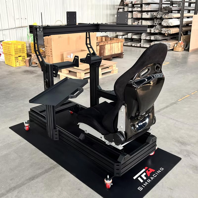 Professional Racing Simulator Seat Setup Strong Aluminum Frame with Pedal Support Wheel Mount Plate for Sports & Entertainment