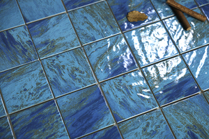 Azulejos de Porcelana Azul Oscuro para Piscinas, Estilo Parqué Moderno, para Paredes Interiores y Uso en Hoteles, con Diseños Gráficos - Product Image 3