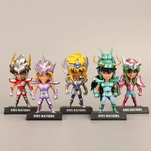 Hwa conjunto de bonecos dragon glaciador, 101308 5pçs, xingya, pegasus, aries, escorpião, leão, decoração de carro, saint seiya