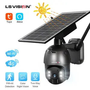 LS VISION 4MP açık kablosuz 4g wifi sim güneş enerjisi kamera CCTV güvenlik kamera PIR düşük güç güneş kamera