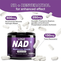 Vente en gros Superfood NAD Capsules avec nicotinamide riboside resvératrol, quercétine, bétaïne pour supplément antioxydant