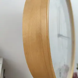 Reloj de pared con marco de madera curvada, logotipo personalizado, precio directo de fábrica