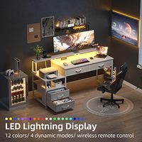 Bureau d'ordinateur blanc avec tiroirs pour la maison, le bureau, le gaming, l'étude et le travail, avec support pour écran et imprimante, idéal pour la chambre.