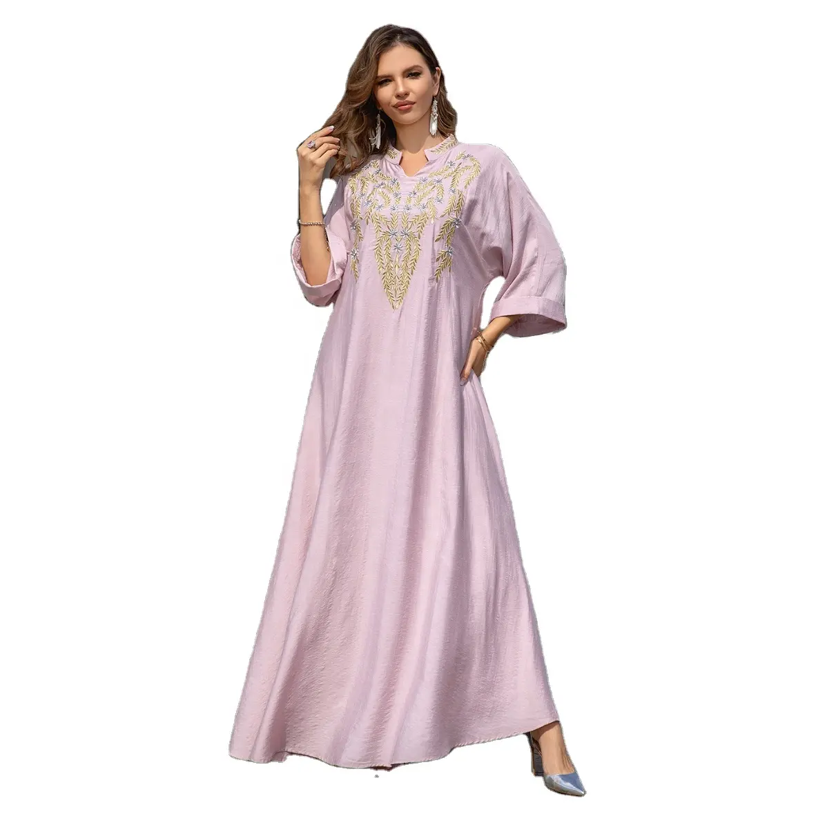 2024 New Embroidered Long Dresses Muslim Middle East Europe and America abaya Women's Dresses Gurbangui Women's Dresses