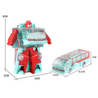 Jouet de bus scolaire transformable en robot, mini bus en alliage moulé sous pression, cadeau pour enfants et tout-petits