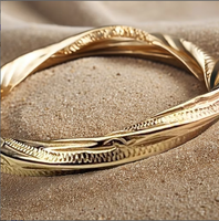 Bague Calon pour couple, en acier inoxydable chirurgical, design torsadé, style hawaïen unisexe (or hawaïen taille 5), fabriqué en Chine