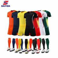 Jersey Sepak Bola Unisex Baru, Set Seragam Latihan Kompetisi Bermotif, Lengan Pendek, Cepat Kering, Bernapas, Olahraga, 100% Poliester