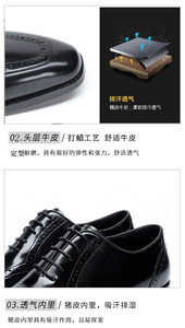 Zapatos de negocios británicos para <span class=keywords><strong>hombre</strong></span>, calzado Formal de cuero genuino, <span class=keywords><strong>mocasines</strong></span> planos con cordones, Oxford para fiesta y boda - Product Image 3