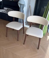 Chaises de salle à manger en cuir d'extérieur nordique Design européen de luxe moderne pour la maison appartement meubles en métal en acier salon