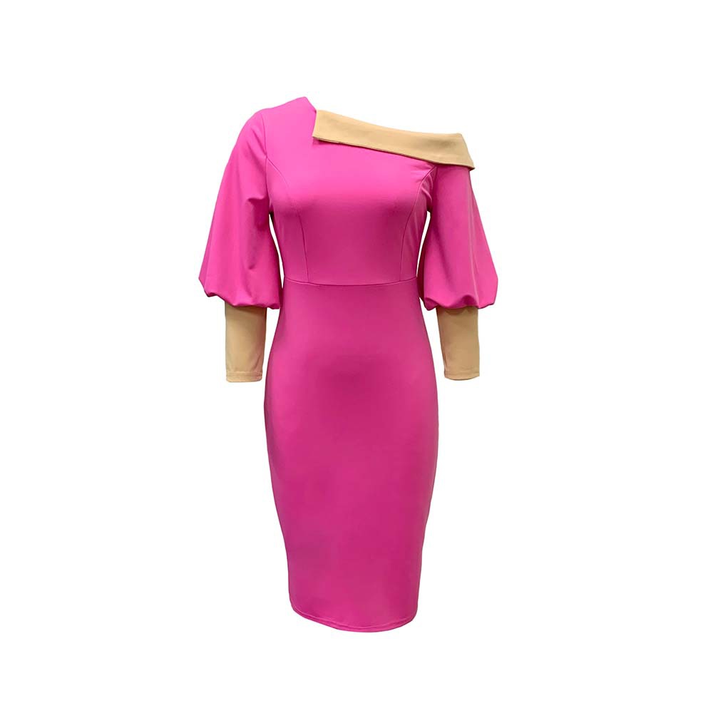 off-the-shoulder slim-fit pleated puff sleeve bodycon dress 011901 Fashion Women Spring Off Shoulder Pleated Sexy... From Trendy66, $21.71