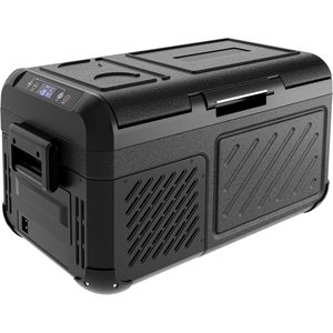 Euhomey 12 Volt Plastic Black <b>Refrigerator</b> 19 Qt Portable Freezer Electric Cooler -4 to 68 F Car Fridge Reversible Door - Product Image 1