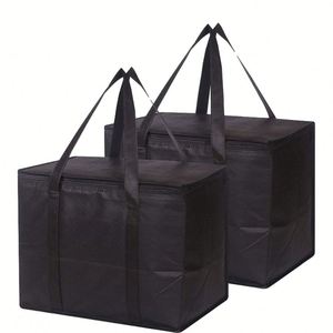 SANJIN Sacs isothermes en PP grande capacité, sacs alimentaires chauds/froids professionnels 41*23*33cm, sacs à pizza réutilisables pour la livraison et la restauration - Product Image 2
